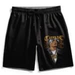 Thug Life Tupac Makaveli Shakur Cartoon Art Black Swim Trunks