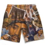 Tupac Shakur Fuck The World Vintage Photo Collage Beach Shorts