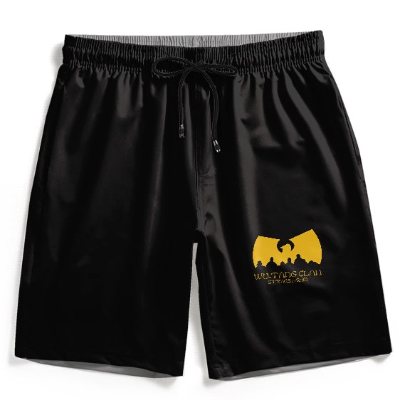 Wu-Tang Clan Strikes Again Minimalist Logo Black Beach Shorts