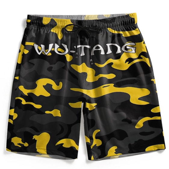 Wu-Tang Clan Yellow Camouflage Print Badass Swim Trunks