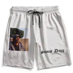 Young Snoop Dogg Classic Photo Signature White Beach Shorts