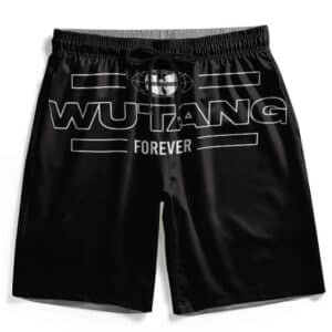 Awesome Wu-Tang Forever Logo Artwork Black Swim Shorts