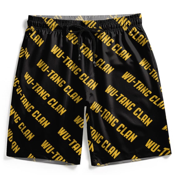 Rap Group Wu-Tang Clan Name Pattern Black Yellow Board Shorts