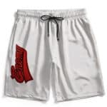 American Rap Group Public Enemy Red Logo White Beach Shorts