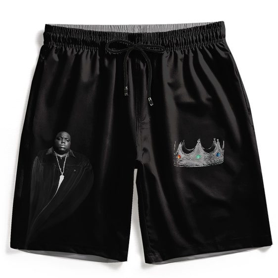 American Rapper Biggie Smalls Crown Monochrome Art Men's Shorts
