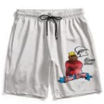 Biggie Smalls Bad Boys Gun Cartoon Art White Gym Shorts