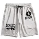 Cool Public Enemy Don't Believe The Hype White Beach Shorts
