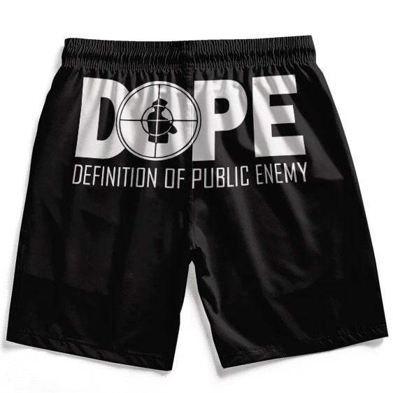 Definition of Public Enemy DOPE Logo Art Black Board Shorts