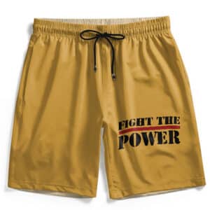 Fight The Power Public Enemy Typography Art Yellow Board Shorts