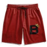 Minimalist Biggie Smalls Name Initial Crown Art Red Swim Shorts