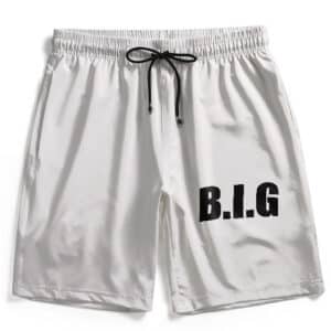 Minimalist Notorious B.I.G. Name Logo Art White Board Shorts