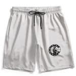 Public Enemy Chain Shackles Minimalist Logo Art White Beach Shorts
