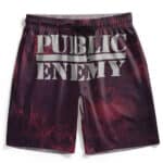 Public Enemy Human Target Logo Grunge Red Board Shorts