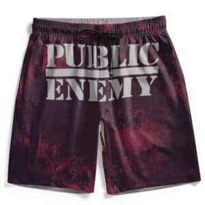 Public Enemy Human Target Logo Grunge Red Board Shorts