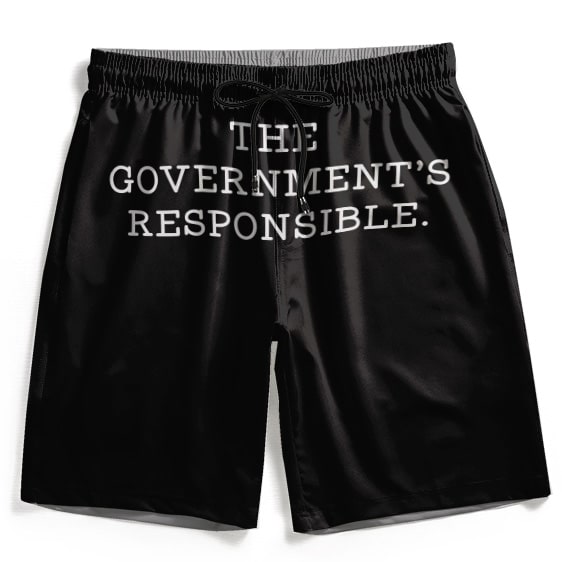 Public Enemy The Government's Responsible Black Beach Shorts