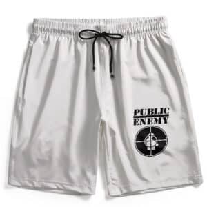 Rap Group Public Enemy Iconic Logo White Beach Shorts