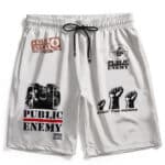 Rap Group Public Enemy Icons Logo Art White Swim Shorts