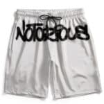 Rap Icon Notorious B.I.G. Name Spray Paint White Beach Shorts