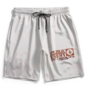 There's A Poison Going On Public Enemy Art White Swim Trunks