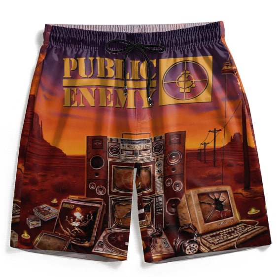 When The Grid Goes Down Cover Public Enemy Art Gym Shorts