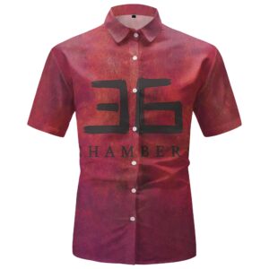36 Chambers Wu-Tang Clan Red Grunge Art Button-Up Shirt