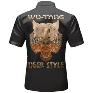 Badass Wu-Tang Clan Tiger Style Logo Black Button-Up Shirt