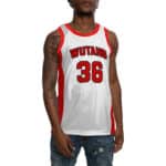 Wu-Tang Clan 36 Typography Art White Red Basketball Shirt