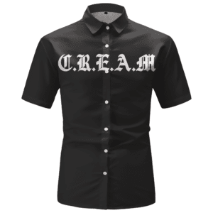 Wu-Tang Clan C.R.E.A.M. Minimalist Art Black Hawaiian Shirt
