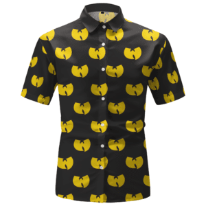 Wu-Tang Clan Iconic Logo Pattern Black Yellow Hawaiian Shirt