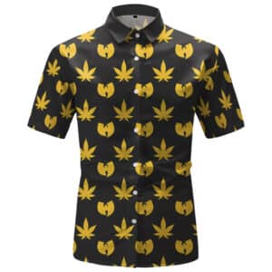 Wu-Tang Clan Logo & Weed Pattern Dope Button-Up Shirt