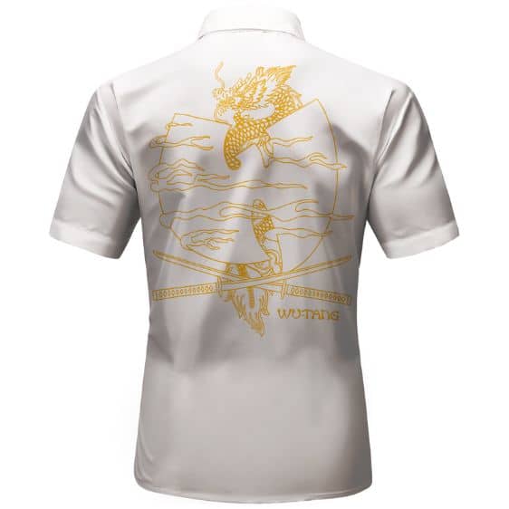 Wu-Tang Clan Shaolin Dragon Line Art Cool White Hawaiian Shirt