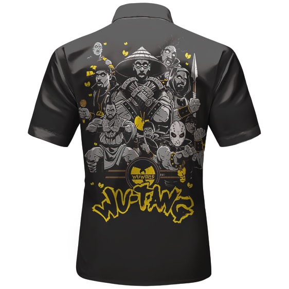 Wu-Tang Clan Shaolin Members Cartoon Art Badass Button-Up Shirt