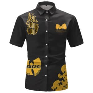 Wu-Tang Clan Strikes Again Logo Artwork Black Hawaiian Shirt