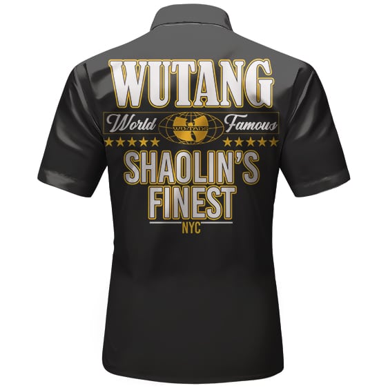 Wu-Tang Shaolin's Finest Vibrant Logo Art Black Hawaiian Shirt