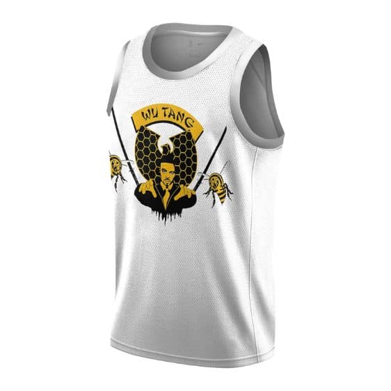 Wu-Tang Clan Bees & Sword Logo White Basketball Shirt
