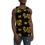 Wu-Tang Clan Dragon Logo Pattern Black Yellow Bball Jersey