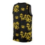 Wu-Tang Clan Dragon Logo Pattern Black Yellow Bball Jersey