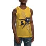 Wu-Tang Clan Killer Bee Simple Logo Art Yellow Basketball Shirt