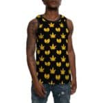 Wu-Tang Clan Logo & Weed Leaf Pattern Black Basketball Shirt