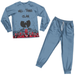 Wu-Tang Clan Members Caricature Artwork Blue Pajamas