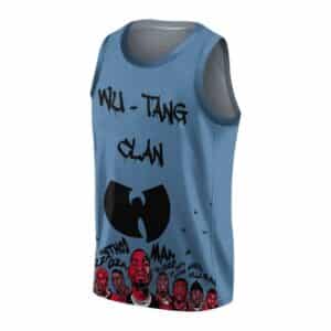 Wu-Tang Clan Members Caricature Head Art Blue Basketball Jersey