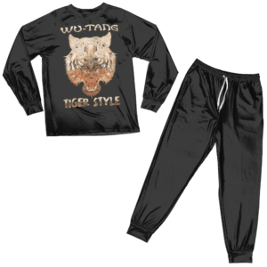 Wu-Tang Tiger Style Minimalist Logo Badass Black Pajamas Set