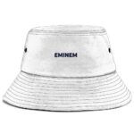 American Rapper Eminem Glitch Artwork Dope White Bucket Hat