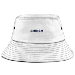 American Rapper Eminem Glitch Artwork Dope White Bucket Hat
