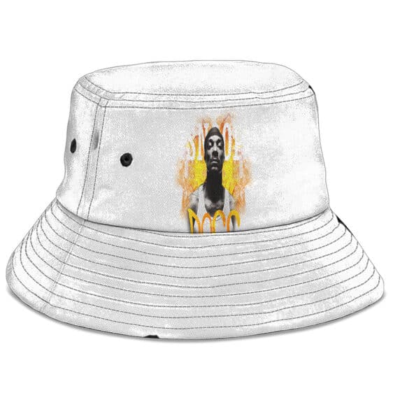 American Rapper Snoop Dogg Flame Art White Fisherman Hat