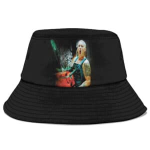 Classic Eminem Holding Chainsaw Photo Art Black Bucket Hat