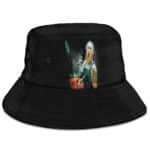 Classic Eminem Holding Chainsaw Photo Art Black Bucket Hat