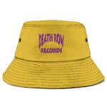Death Row Records Minimalist Typography Art Yellow Bucket Hat