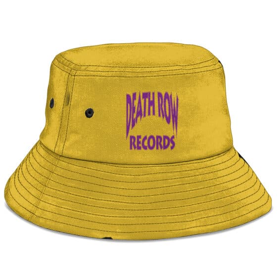 Death Row Records Minimalist Typography Art YellDeath Row Records Minimalist Typography Art Yellow Bucket Hatow Bucket Hat