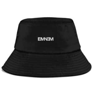 Eminem 8 Mile Rd Geometric Face Art Black Bucket Hat